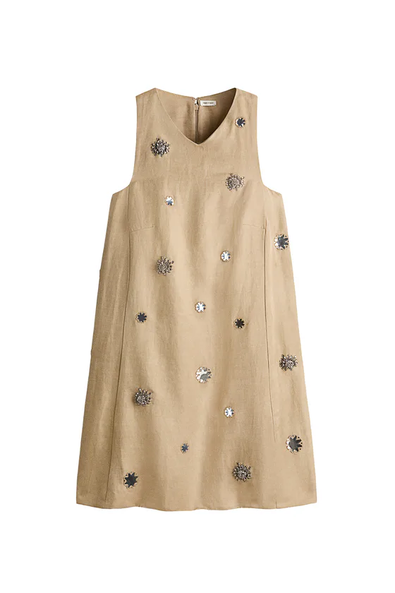 Embellished A-Line Dress