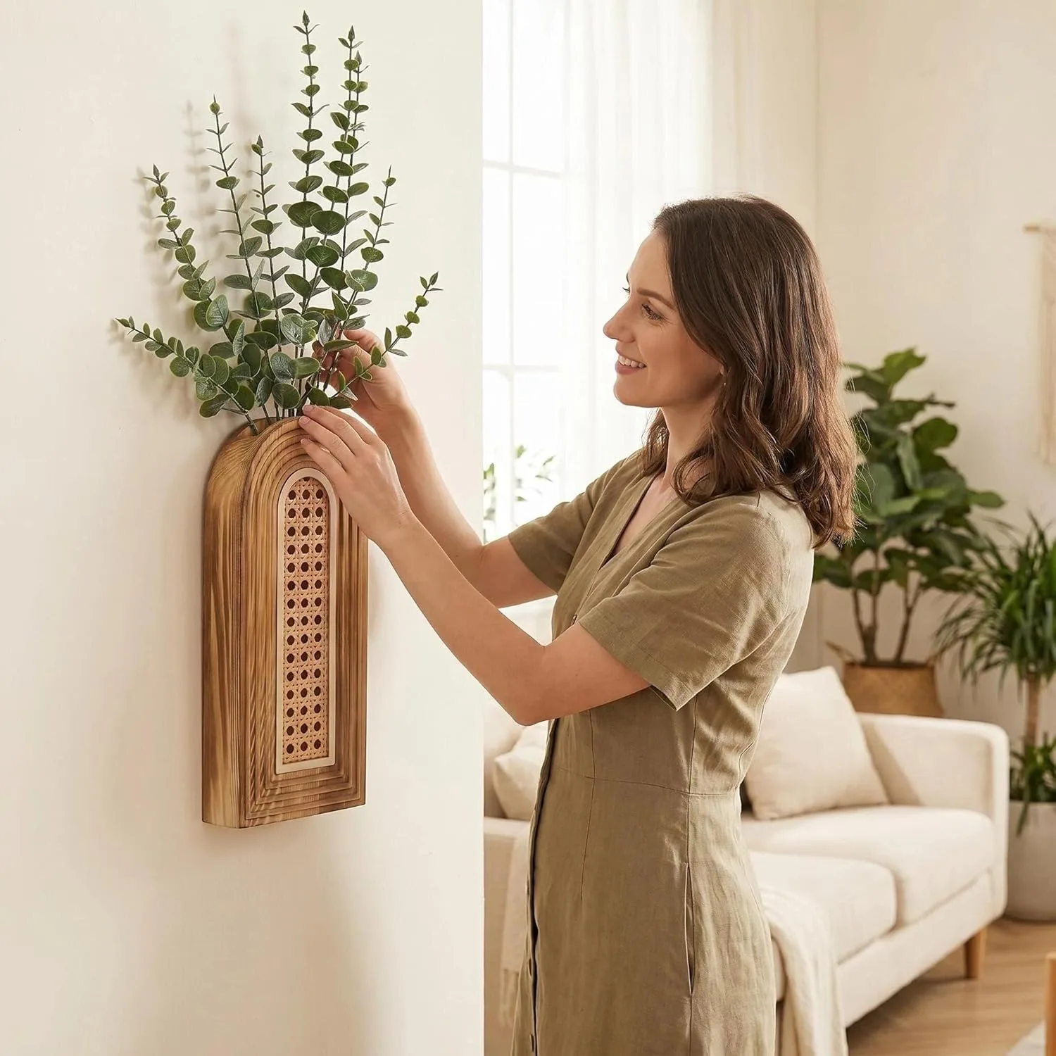Dnnnii Wooden Wall Vases (2-Pack)