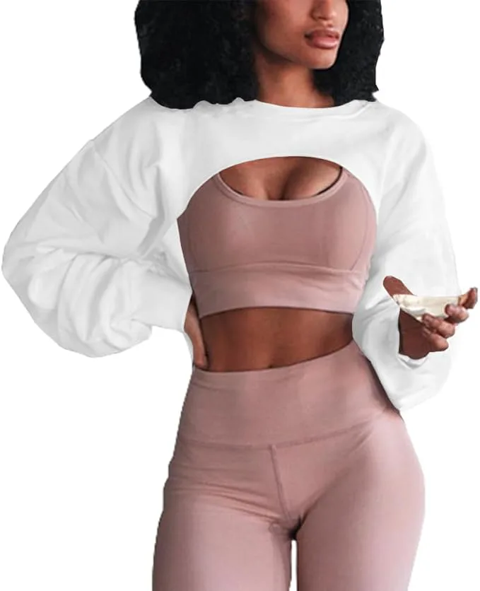 Artfish Cut-out Cropped Sweatshirt
