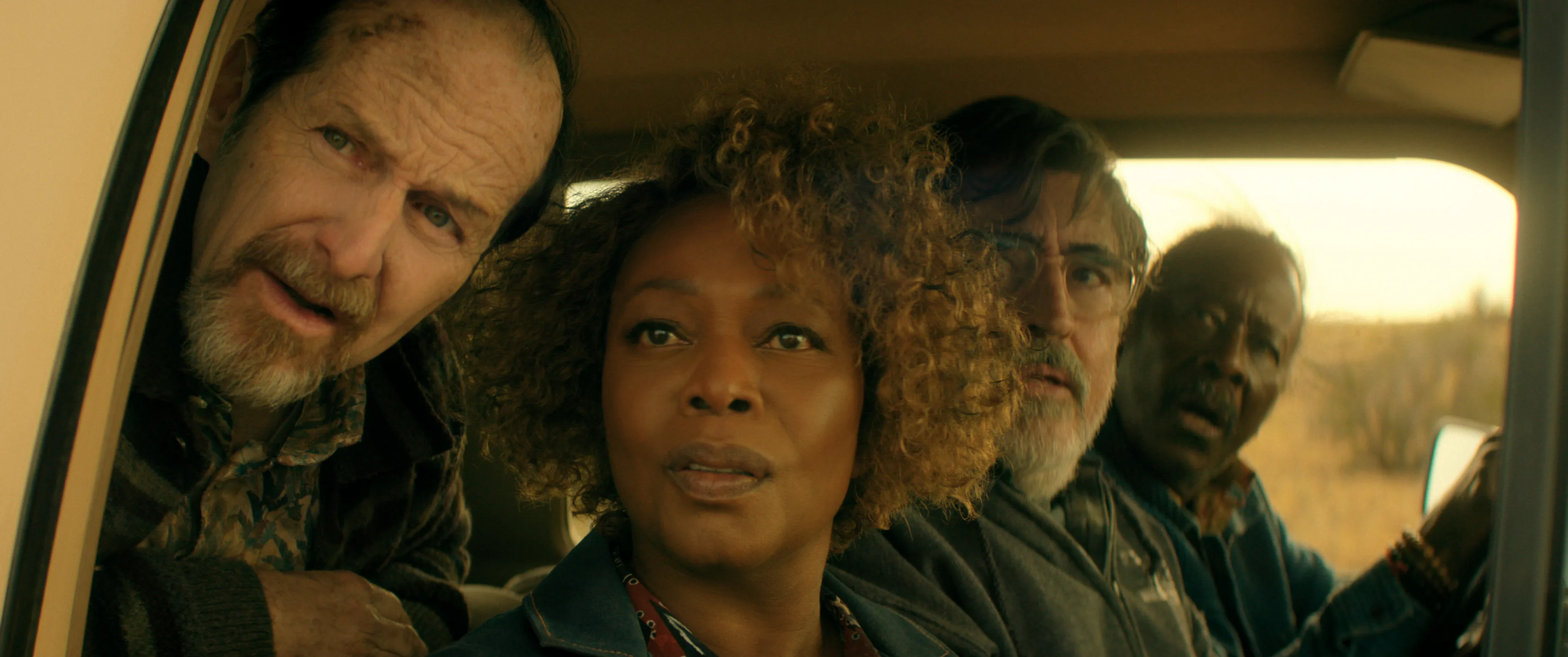 The Boroughs. (L to R) Denis O’Hare as Wally, Alfre Woodard as Judy, Alfred Molina as Sam, Clarke Pe...