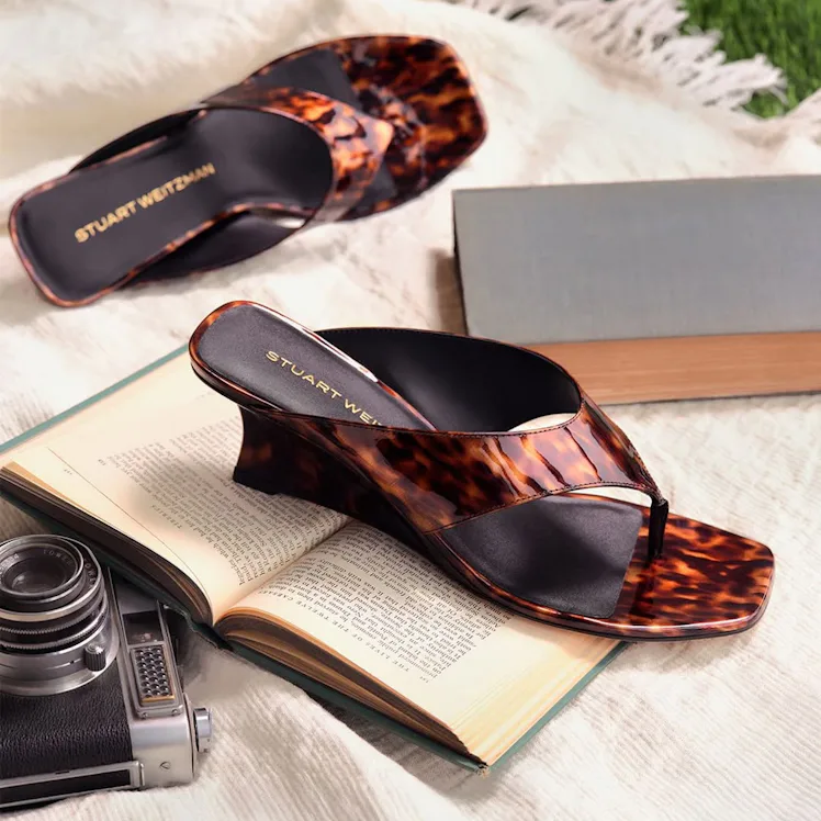 Stuart Weitzman's wedge thongs