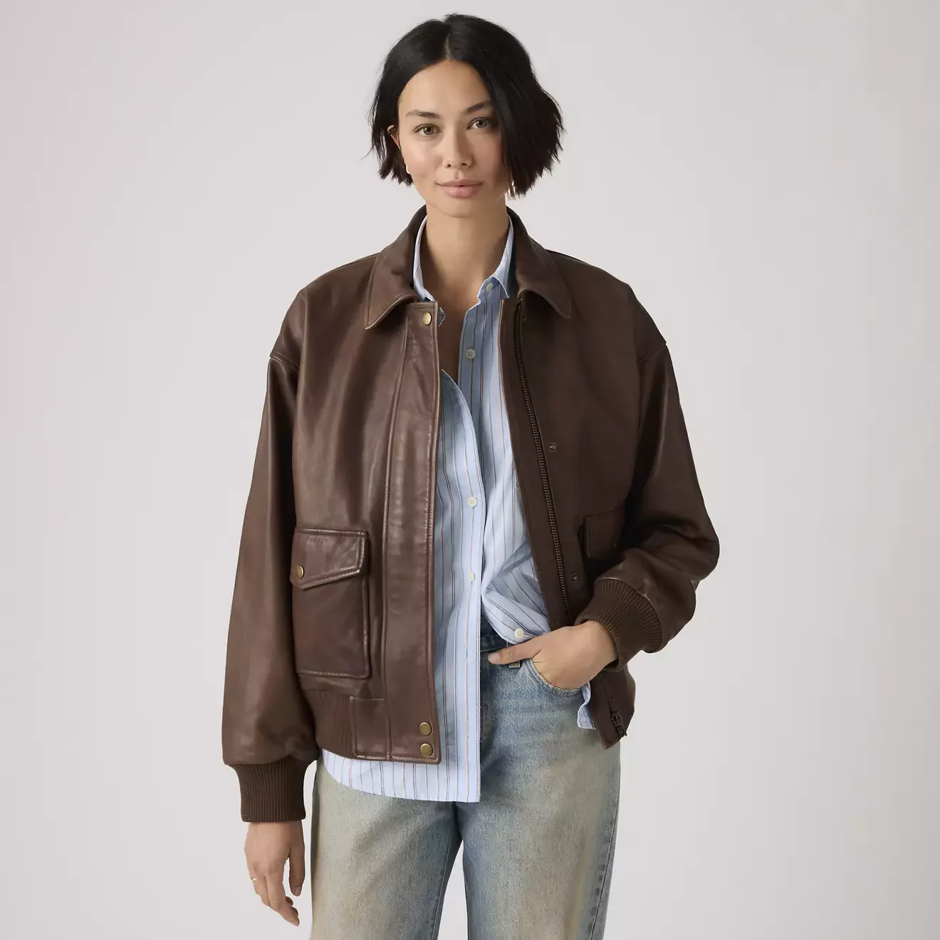 Genuine Leather Kennedy Dad Jacket