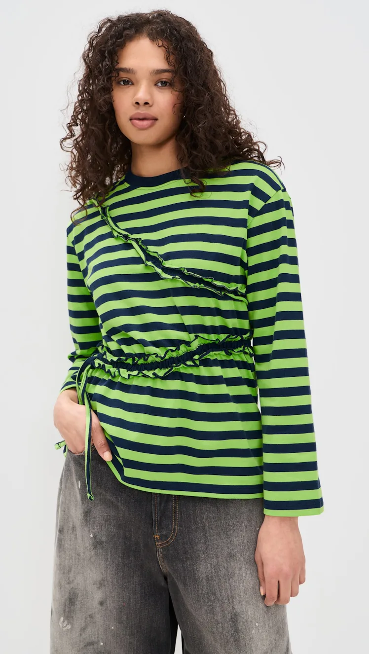 Prudie Ruffle Long Sleeve Tee