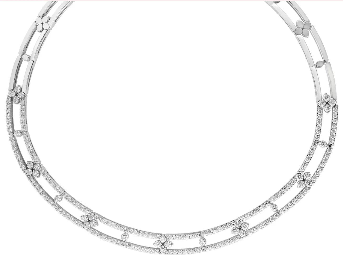 LOVE IN VERONA OPEN FRAME PAVÉ DIAMOND COLLAR NECKLACE