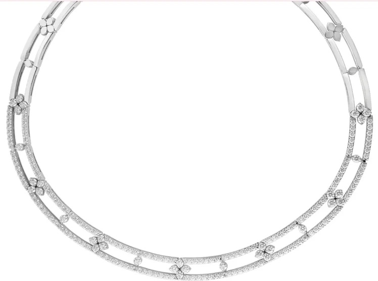 LOVE IN VERONA OPEN FRAME PAVÉ DIAMOND COLLAR NECKLACE
