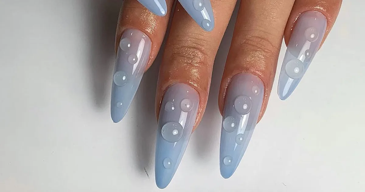 TikTok's "Wet Nail" Trend Brings A 3D Splash To Your Summer Manis