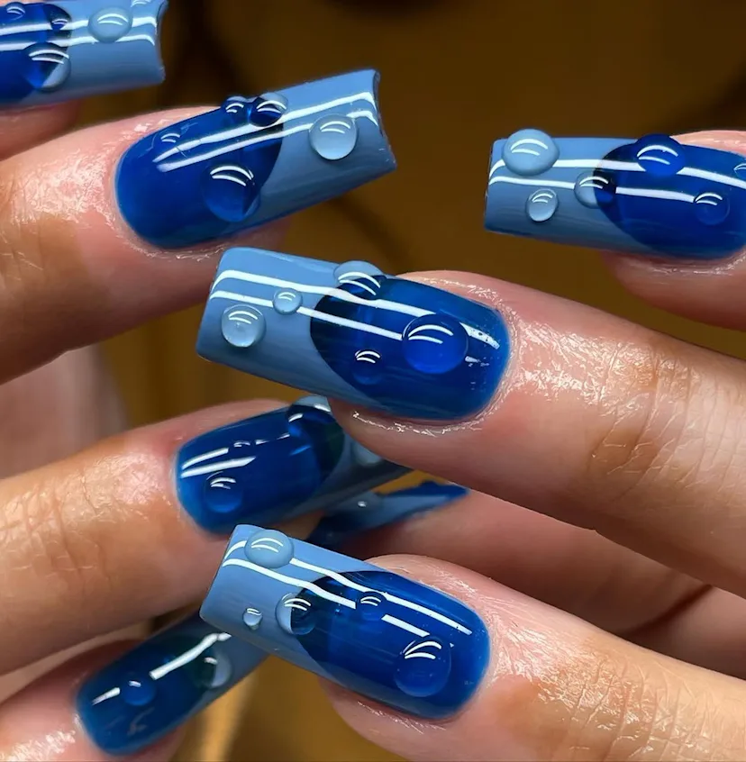 Wet nail art ideas.