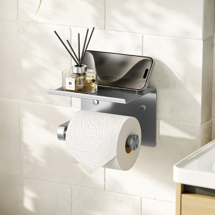 Tindbea Heavy Duty Toilet Paper Holder with Shelf