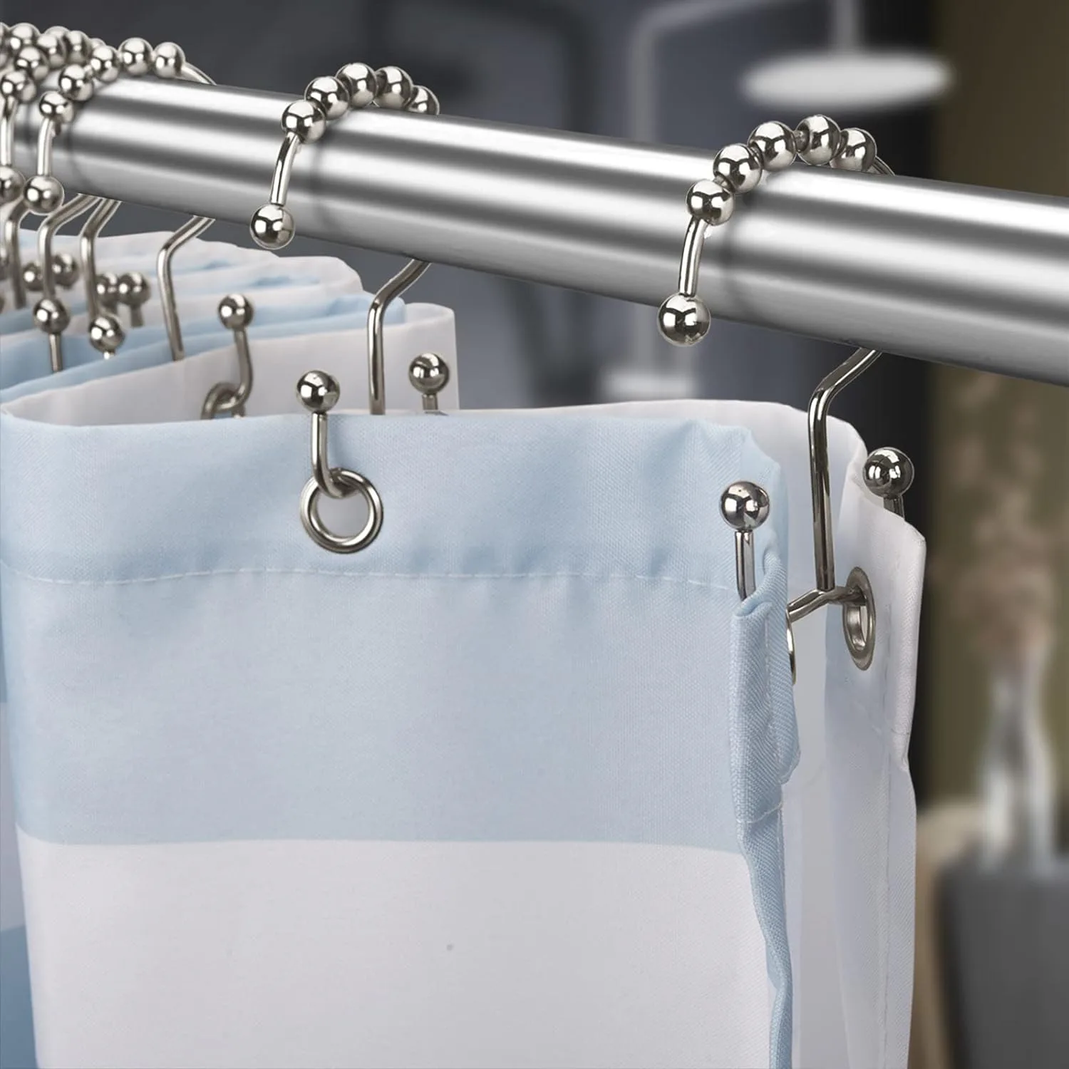 Titanker Rust Resistant Double Glide Shower Hooks (12-Pack)