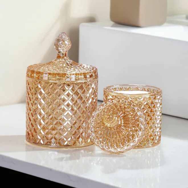 R FLORY Glass Apothecary Jars with Lids (2-Pack)