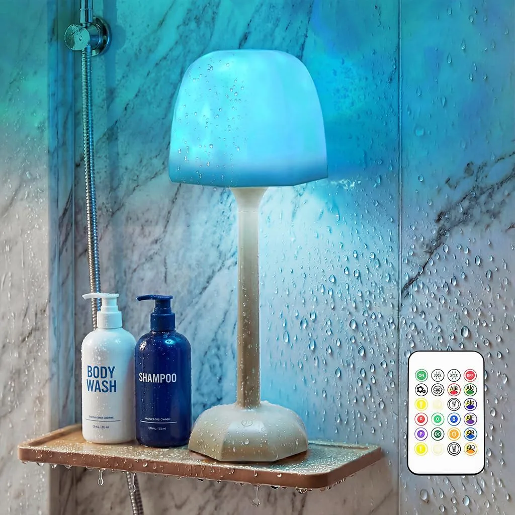 RICHMYC Waterproof Shower Lamp with Remote