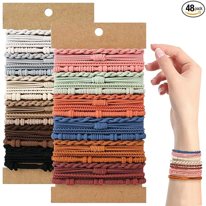 SLNZAPTY Hair Tie Bracelets (48-Pack)