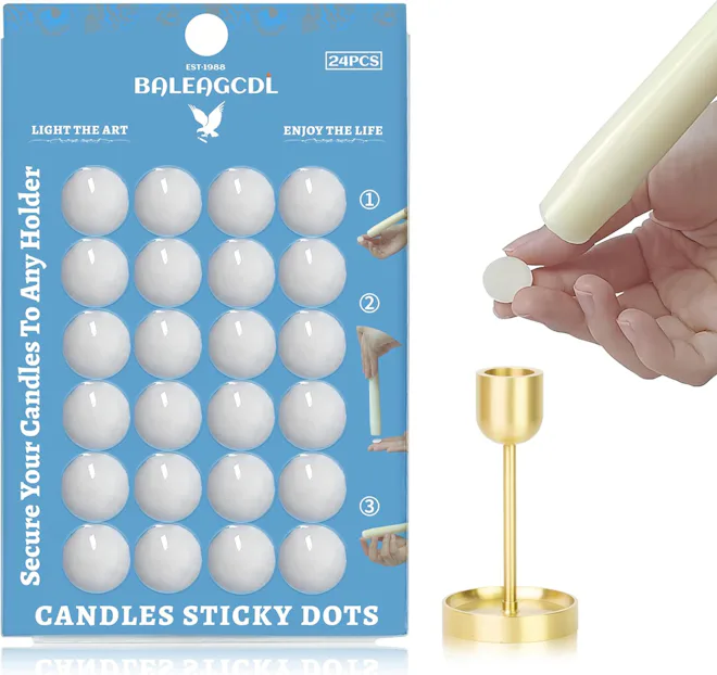 ZECHKAVAA Taper Candle Sticky Dots (24-Pack)