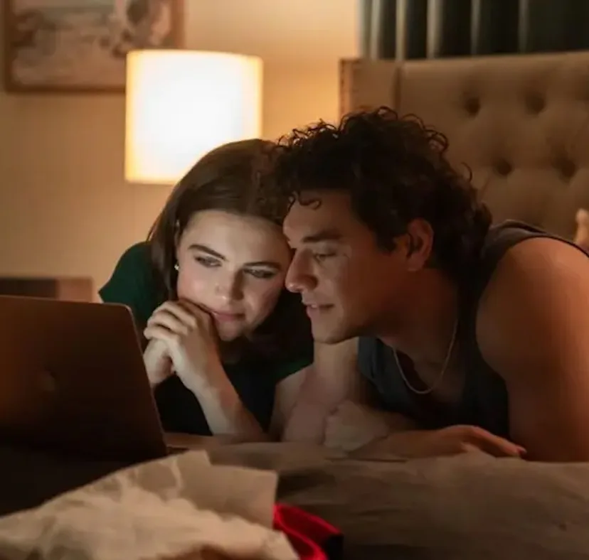 Belmont Cameli and Ella Bright discussed filming 'Off Campus' sex scenes.