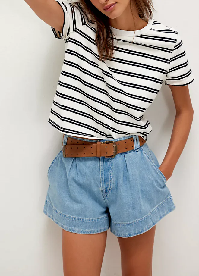 We The Free Marina Denim Trouser Shorts