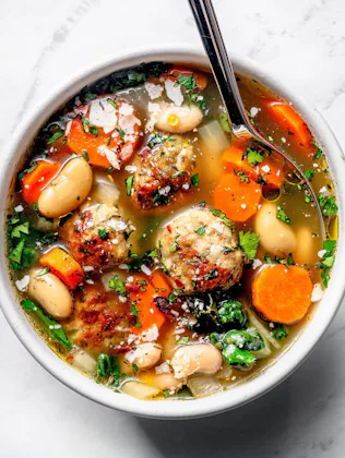 Turkey Meatball Soup in a story about recipes with meatballs
