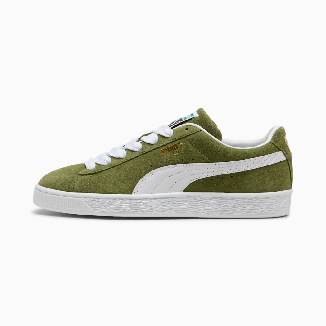 Suede Classic in Olive Green/White