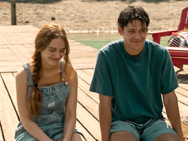 Percy and Sam in Every Year After, based on Carley Fortune's book Every Summer After. Photo via Prim...