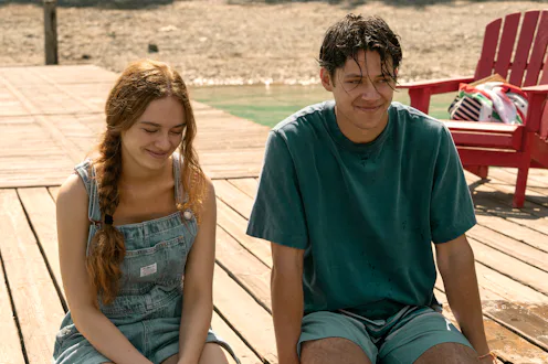 Percy and Sam in Every Year After, based on Carley Fortune's book Every Summer After. Photo via Prim...