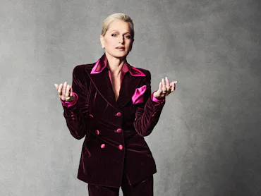 Katherine LaNasa in velvet suit