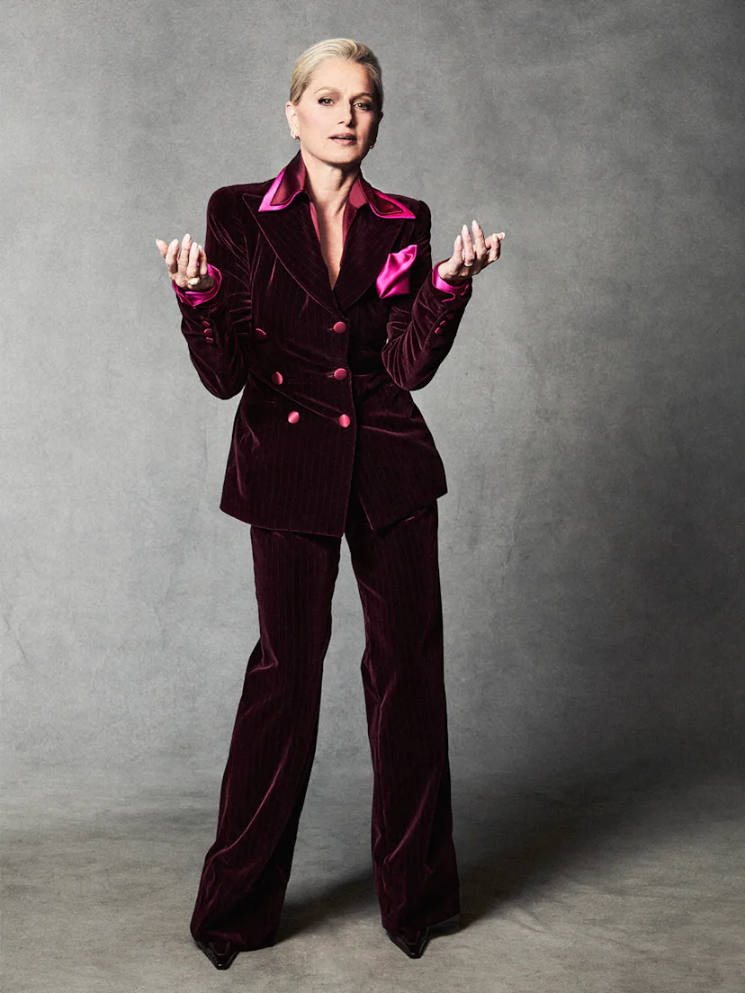 Katherine LaNasa in velvet suit