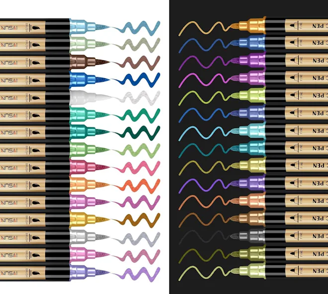 Metallic Marker Pens (30-Pack)