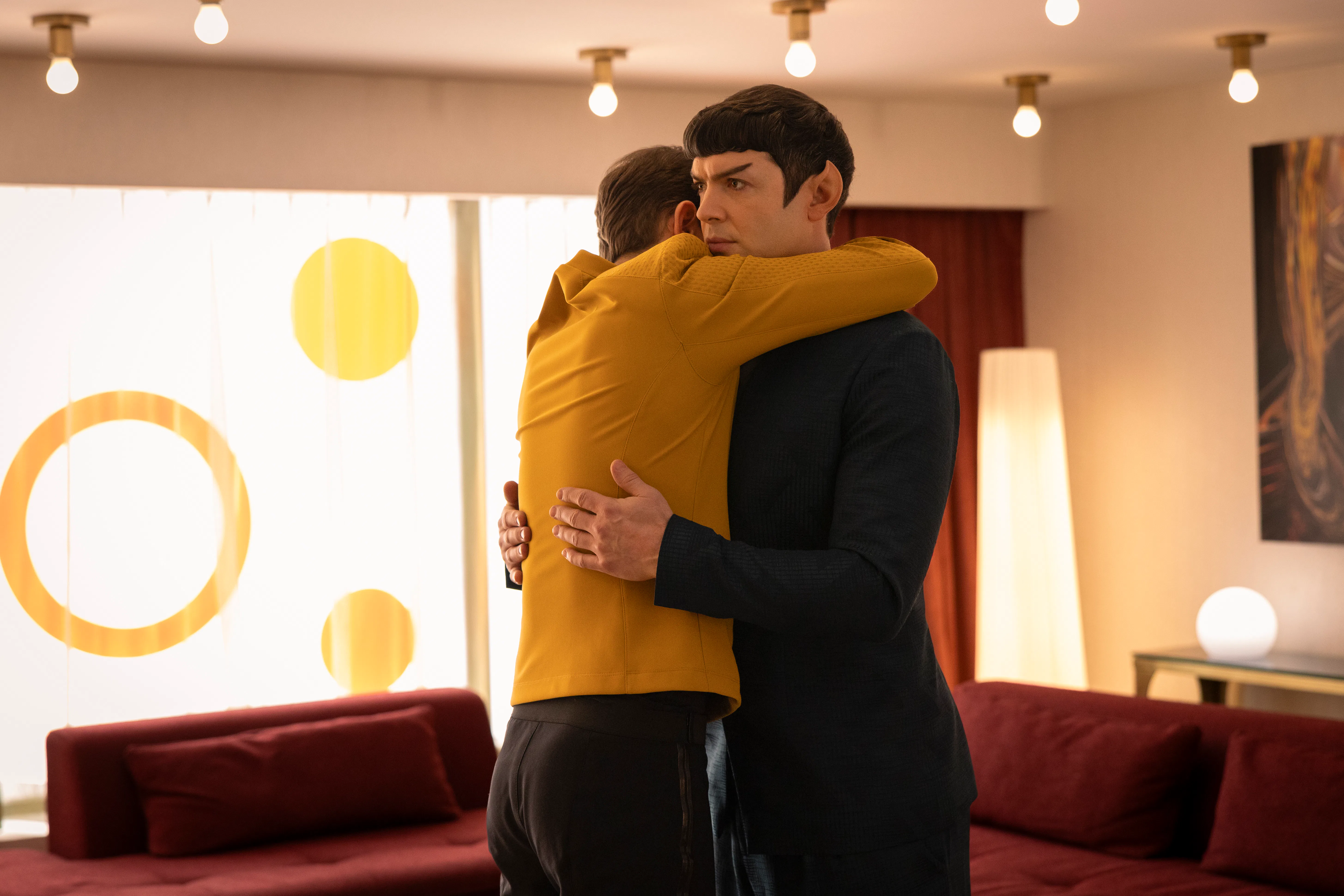 Kirk (Paul Wesley) and Spock (Ethan Peck) in 'Strange New Worlds' Season 4.
