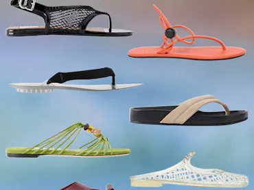a collage of summer sandals