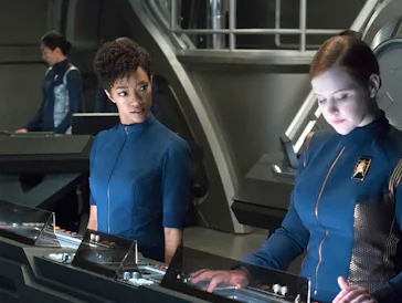 Sonequa Martin-Green and Mary Wiseman in the debut of 'Star Trek: Discovery.'