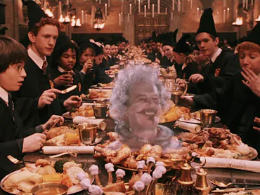 Nearly Headless Nick (John Cleese) appears in Harry Potter and the Chamber of Secrets