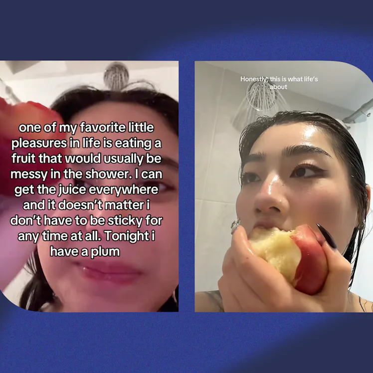TikTok thinks your everything shower should involve a fruit snack.