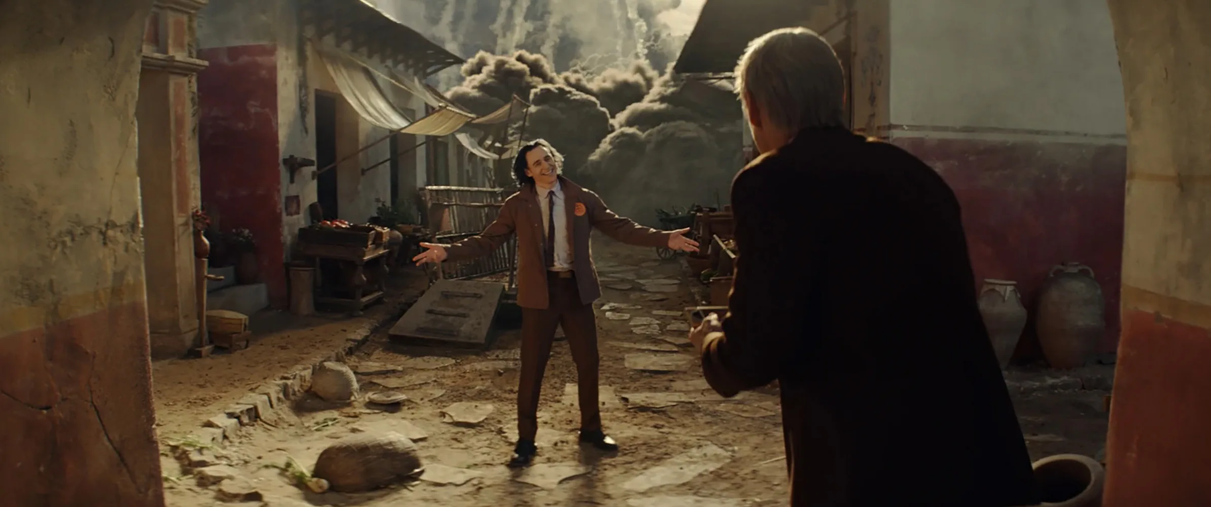 Loki (Tom Hiddleston) visits Pompeii in Loki