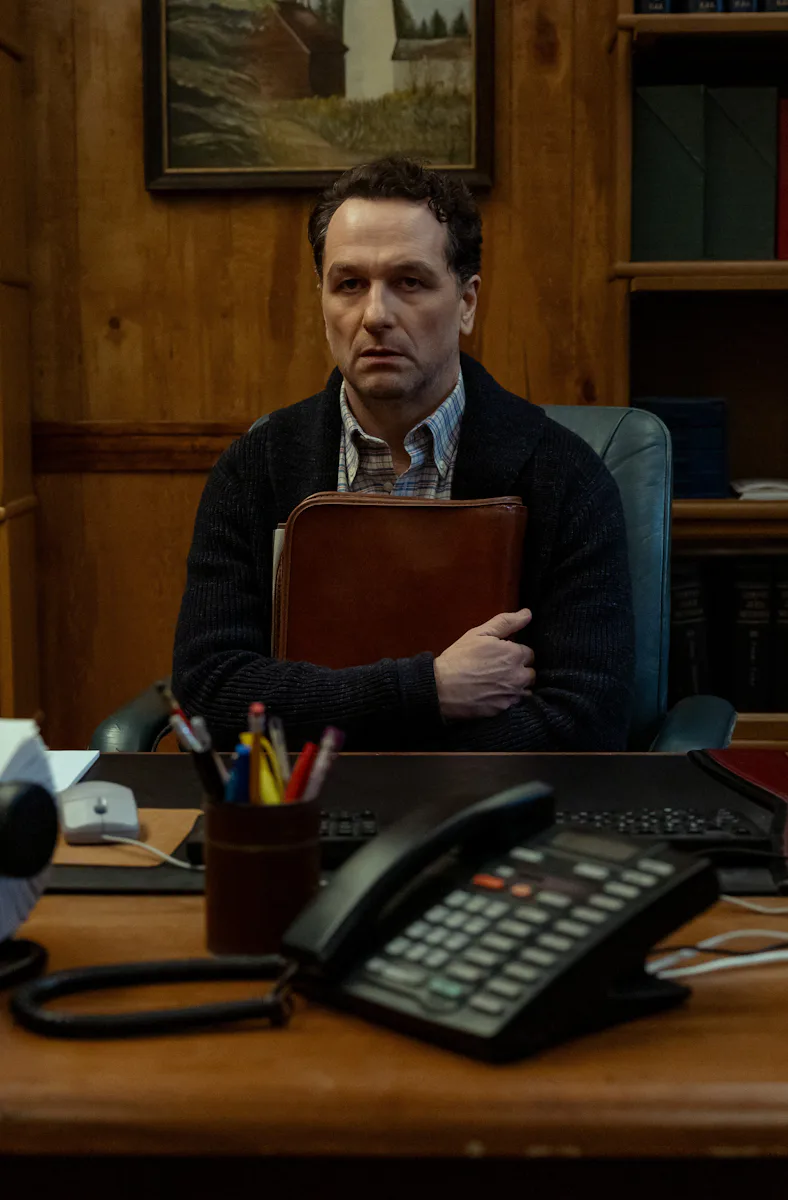Matthew Rhys as Mayor Tom Loftis in Widow's Bay