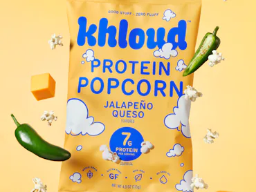 I tried Khloud's new Jalapeño Queso protein popcorn.