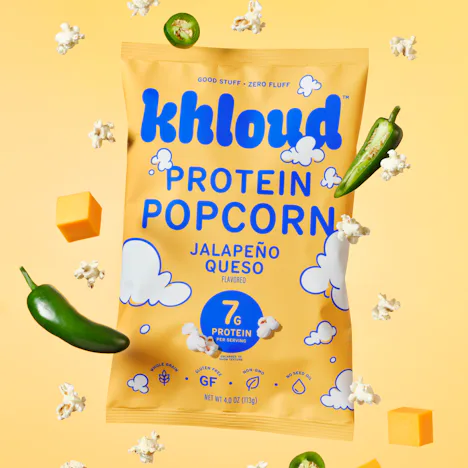 I tried Khloud's new Jalapeño Queso protein popcorn.