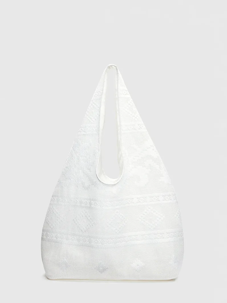 Aurelia Tote Bag in White Lace