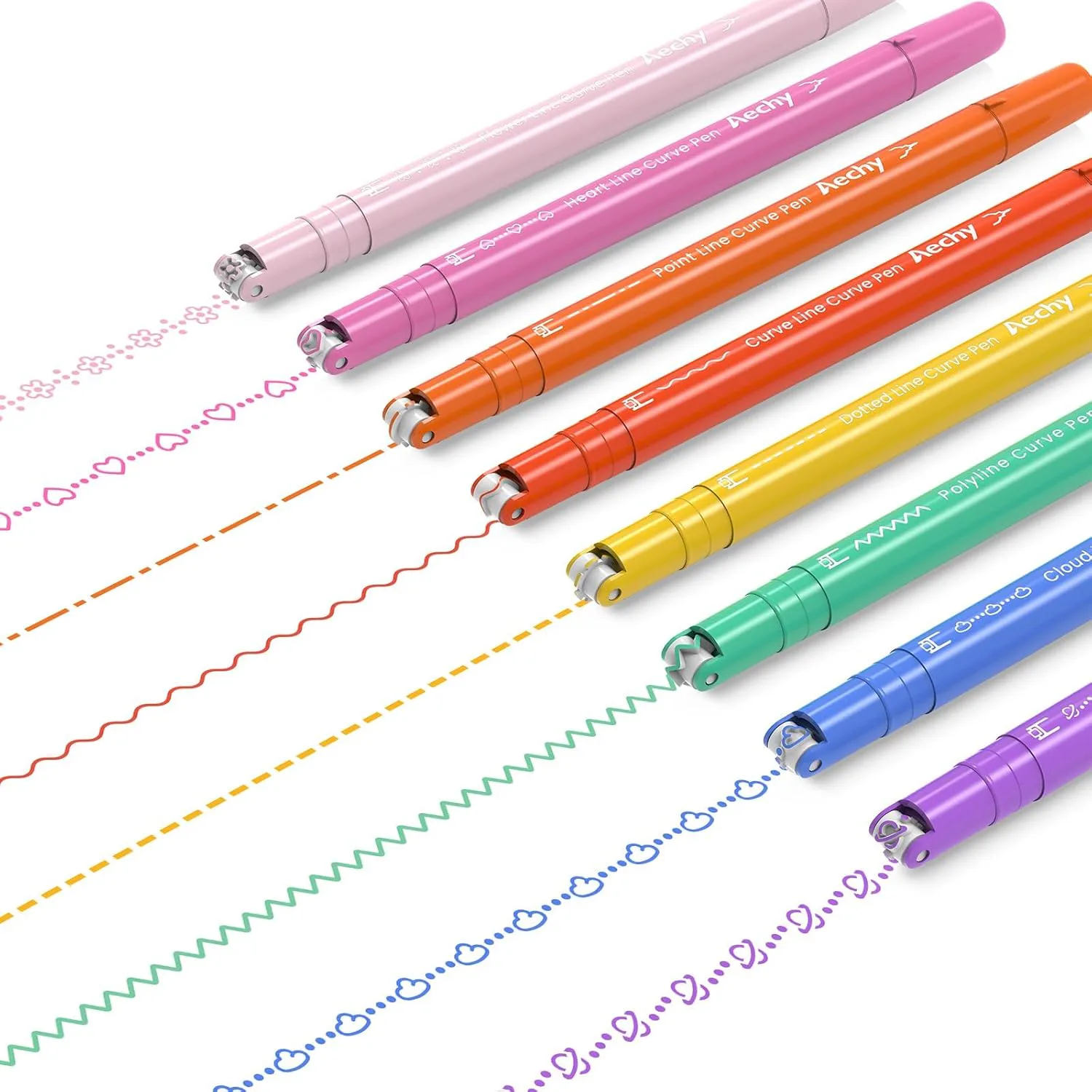 AECHY Curve Highlighter Pen (8-Pack)