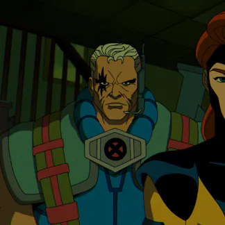 Cable (voiced by Chris Potter), Jean Grey (voiced by Jennifer Hale), and Cyclops (voiced by Ray Chas...