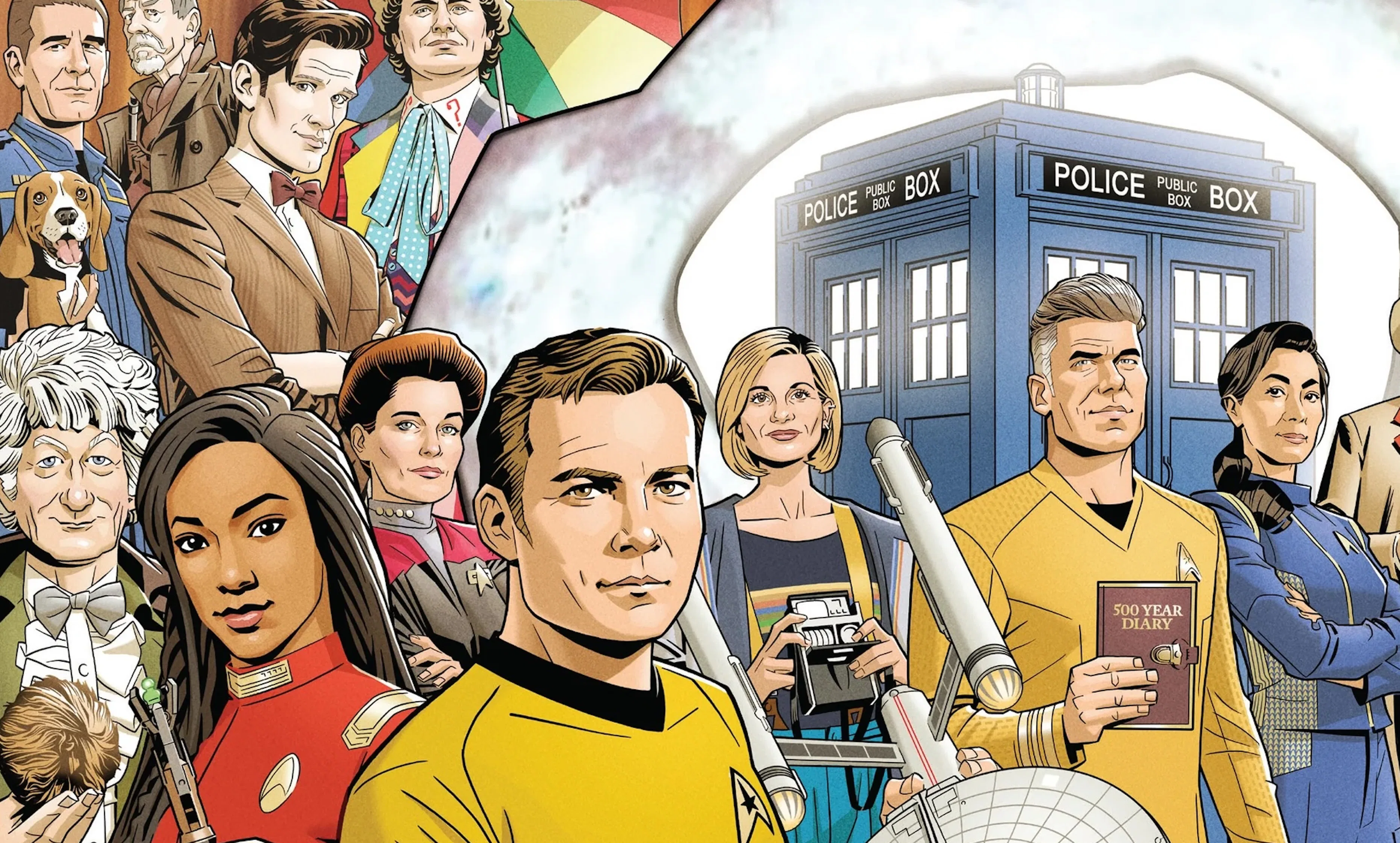 The 2024 'Friendship is Universal' Doctor Who x Star Trek art.