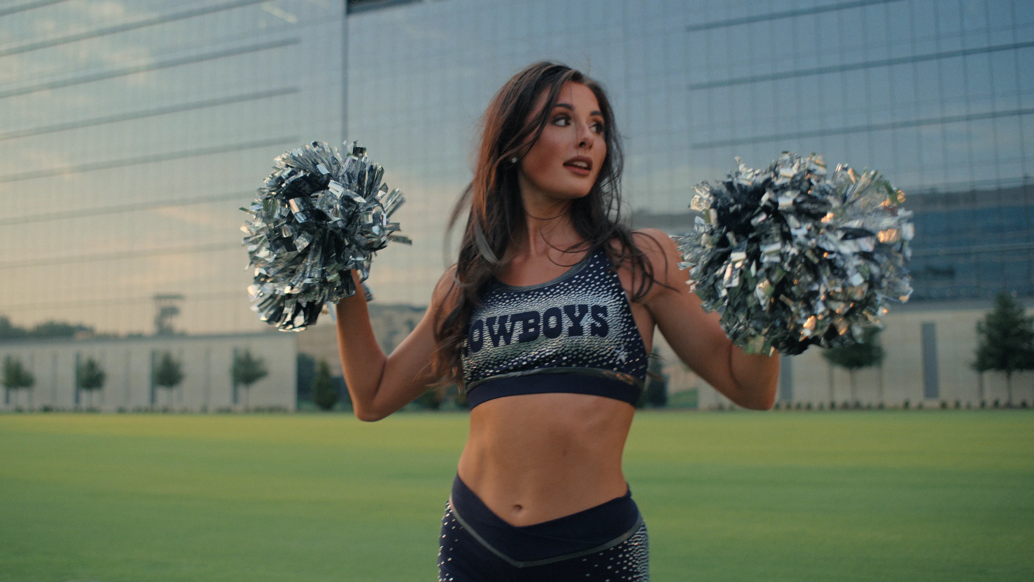 Dallas Cowboys Cheerleader Reece Weaver. Photo via Netflix