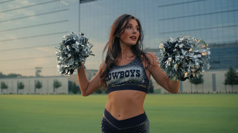 Dallas Cowboys Cheerleader Reece Weaver. Photo via Netflix