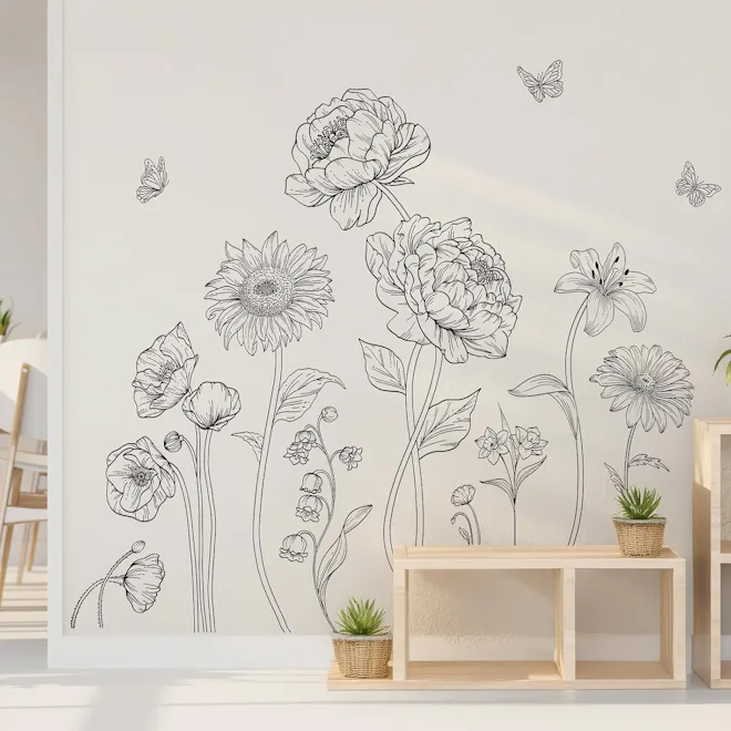 SHUCHING Floral Wall Decal (2 Pieces)