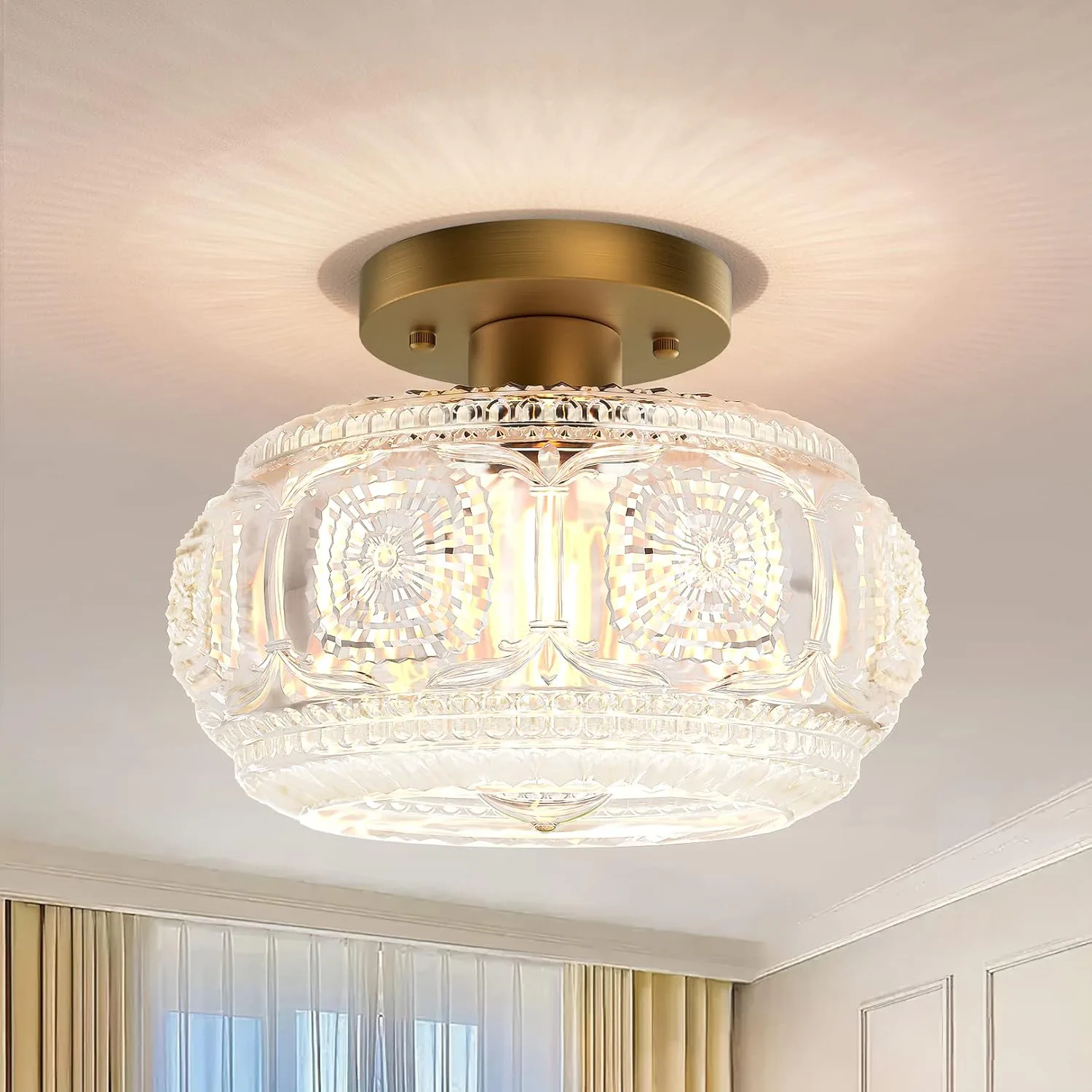 OYKYOHEI Globe Glass Ceiling Light
