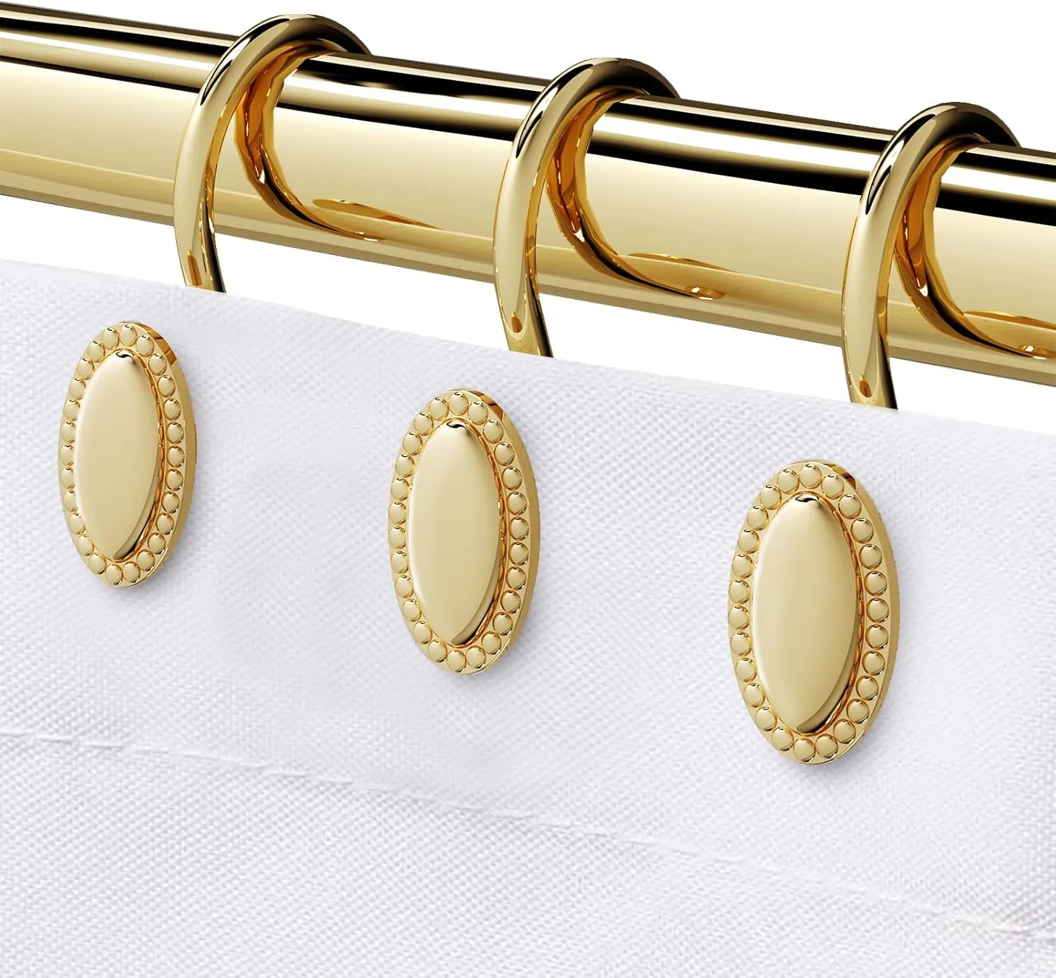 iToplin Shower Curtain Hooks (12-Pack)