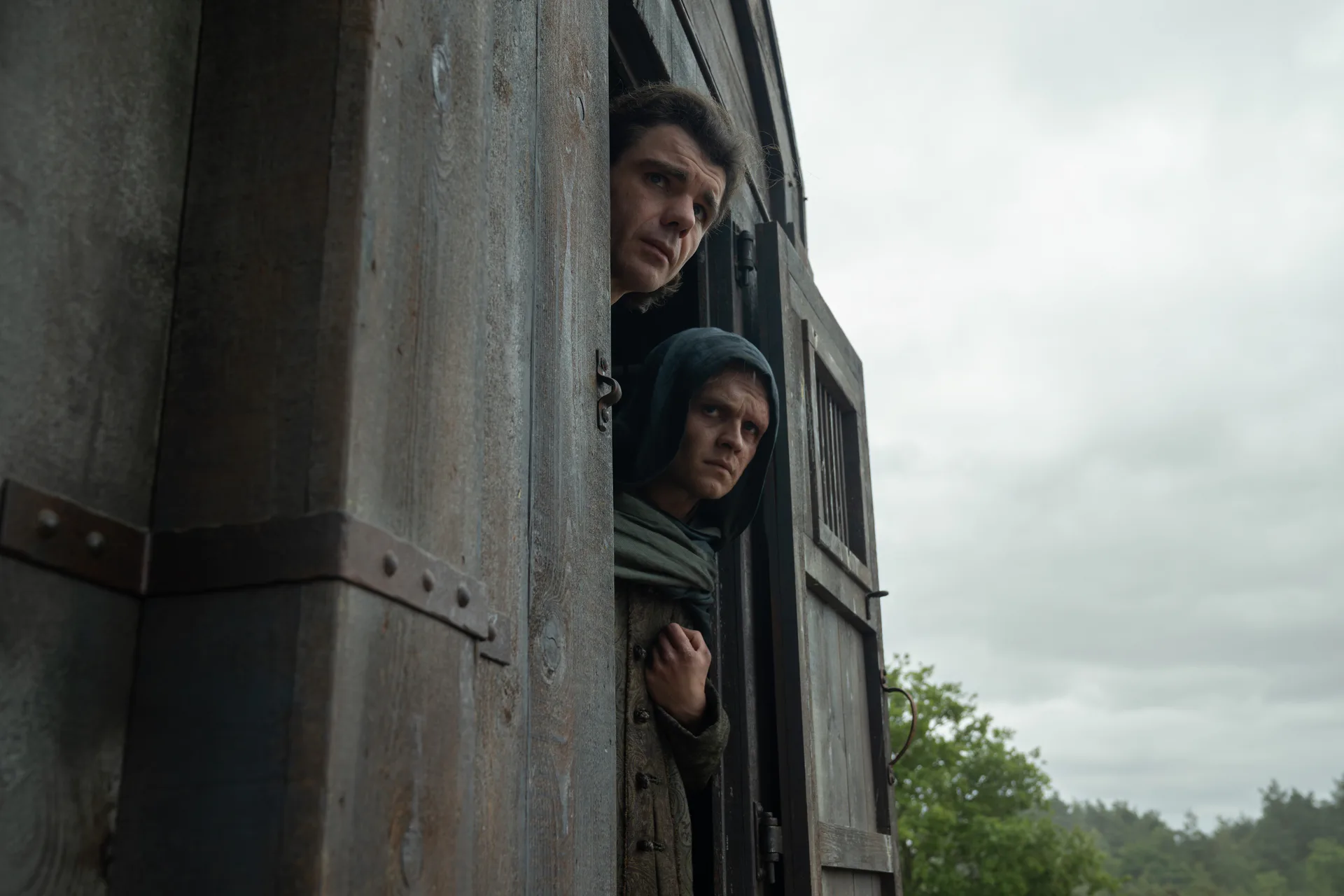 Matthew Needham and Tom Glynn-Carney as Larys and Aegon in ‘House of the Dragon’ season three.