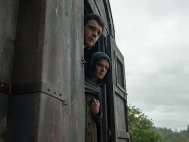 Matthew Needham and Tom Glynn-Carney as Larys and Aegon in ‘House of the Dragon’ season three.