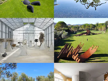 From top left, artworks as seen at Château La Coste (top two images); La Ribeaute;