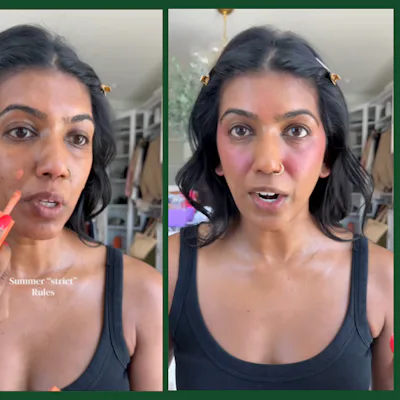 Stills from a Tik Tok of influencer Vidya Gopalan sharing her strict summer rules for her kids.