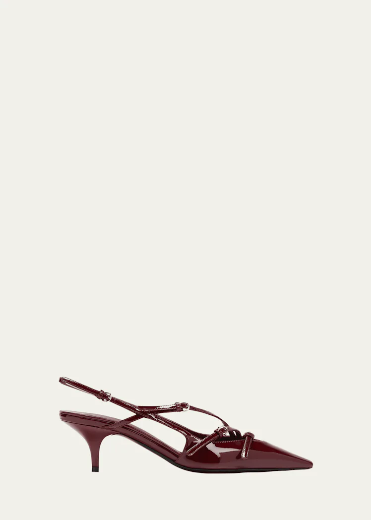 Patent Buckle-Trio Slingback Pumps