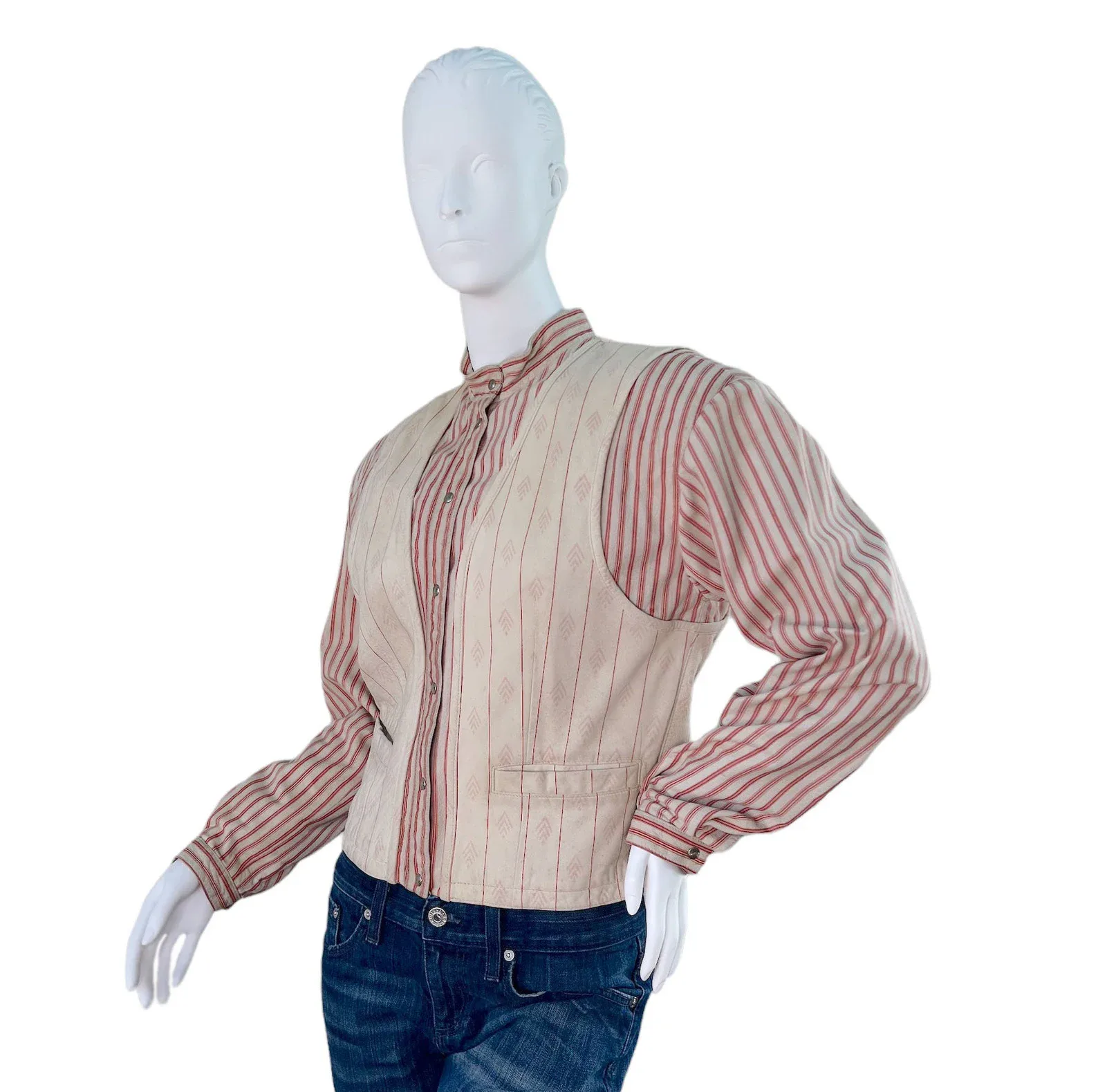 Vintage 1970s Leather Top & Vest Combo